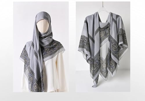 K-Elewon Large Square Scarf 51" Headscarf Chiffon Fashion Scarves Turbans Hair Wrapping Scarfs - color: A-grey