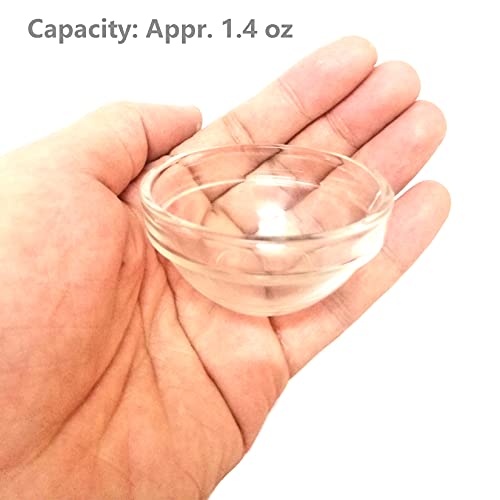 Reptile Glass Feeding Dish Food Water Bowl Feeder Bowl Cup Basin Fit for Small Pets Reptile Lizard Spider Scorpion, 3 Kinds of Capacity, 0.5 Oz,1.4 Oz, 1.7 Oz