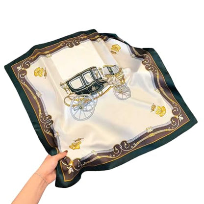 Square Silk Scarf Women Shawl Headbands Small Soft Neckkerchief Cat Print Bandana Satin Hijab Scarves - color: 20