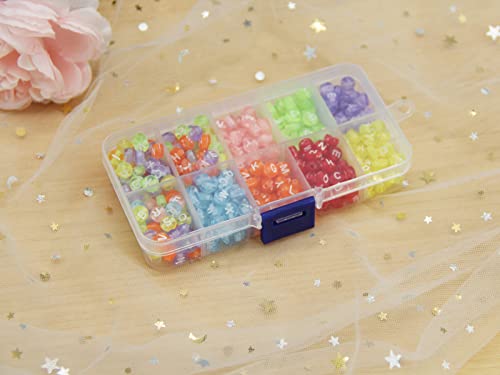 20 packs Plastic Organizer Box 10 Grids Clear Storage Container Jewelry Case with Fixed Dividers for Beads Art DIY Crafts Jewelry Fishing Tackles (20pcs 10 Grids Box) - size: 20pcs 10 Grids Box