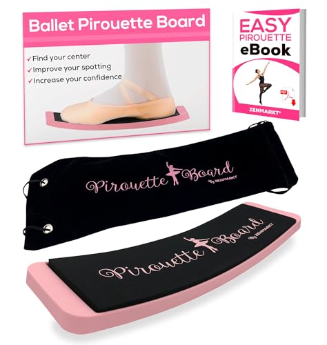 Zenmarkt Turning Board for Dancers, Cheerleaders, Gymnasts, Ice Skaters | Improve Turns, Balance & Stability — Ballet Pirouette Trainer, Figure Skating & Gymnastics Practice Board - color: Pink with Carry Bag