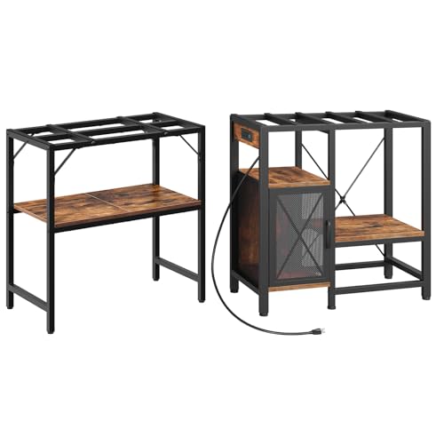 MAHANCRIS 20 Gallon Fish Tank Stand and 37 Aquarium Stand Bundle, Heavy Duty Breeder Turtle Terrarium Stand Rack for Home Office, FTHR2001-FTHR40E01