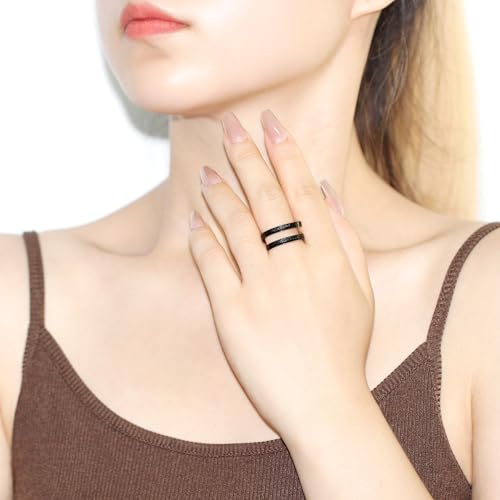 Ayatul Kursi Ring - Elegant Openable Ring for Women, Crafted from Durable Stainless Steel, Features Beautiful Arabic Calligraphy, Perfect for Muslim Women LCS-YA4978 - color: Black