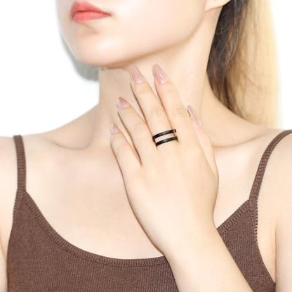 Ayatul Kursi Ring - Elegant Openable Ring for Women, Crafted from Durable Stainless Steel, Features Beautiful Arabic Calligraphy, Perfect for Muslim Women LCS-YA4978 - color: Black