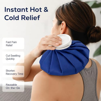 2 PCS Upgrade Ice Pack Injuries Reusable,11in & 9in Ice Bags Hot Water for Injuries, Soothe Pain and Stay Cool, Old School Style and Traditional Ice Packs, Versatile and Easy to Carry - size: 9+11 Inch