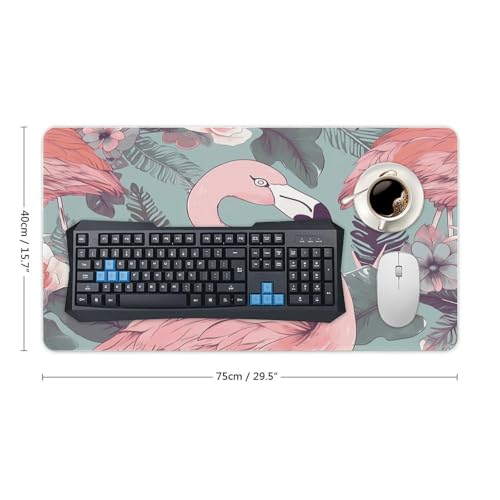Large Size Gaming Mouse Pad Flamingo2 Desk Mat Non-Slip Base Waterproof Desktop Writing Pad for Office Home - color: Flamingo2, size: 40X75cm