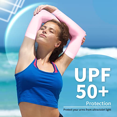 YESLIFE UPF 50 Cooling Sports Arm Sleeve for Men&Women - color: Black + Pink