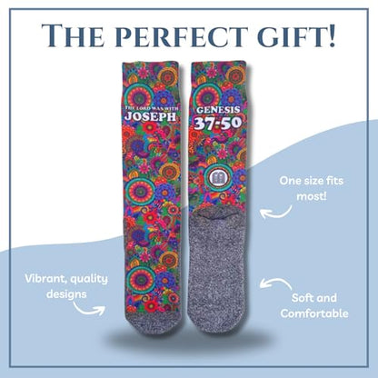 Men's – Christian Crew Socks for Men with Scripture | Moisture-Wicking | Easter Gift Idea - color: Josephs