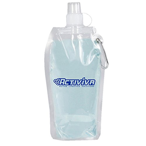 USA Merchant | Collapsible Reusable Water Bottle with Carabiner Clip Light Weight Leak Proof Foldable Drinking Water Bottle Non Toxic BPA Free - 16.9 oz 4 Pack (Pink, Purple, Red, Clear) - color: Broad - Purple,Pink,Red,Clear