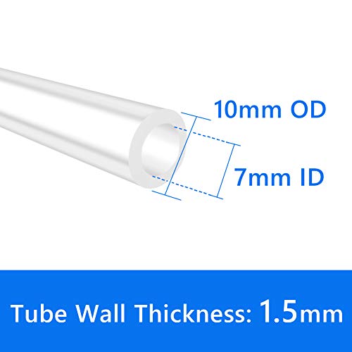 Quickun Pure Silicone Tubing, 7mm ID x 10mm OD High Temp Food Grade Tube Pure Silicone Hose Tube for Home Brewing, Beer Line, Kegerator, Wine Making, Aquaponics, Air Hose by Proper Pour (3.28 Ft) - size: 7mmx10mm, style: 3.28Ft (1meter)