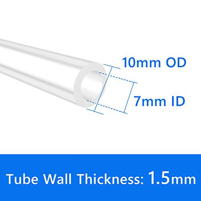Quickun Pure Silicone Tubing, 7mm ID x 10mm OD High Temp Food Grade Tube Pure Silicone Hose Tube for Home Brewing, Beer Line, Kegerator, Wine Making, Aquaponics, Air Hose by Proper Pour (3.28 Ft) - size: 7mmx10mm, style: 3.28Ft (1meter)