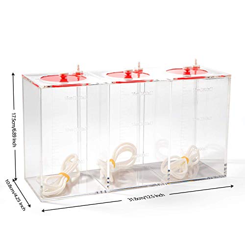 Aquarium Choice Acryli Made Liquid Storage Bucket Doing Pump Reservoir Container (12.5 * 4.25 * 6.5 Inch;4500ml(Red)) - size: 12.5*4.25*6.5 Inch;4500ml(Red)