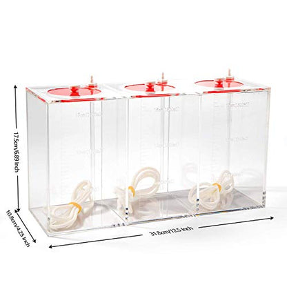 Aquarium Choice Acryli Made Liquid Storage Bucket Doing Pump Reservoir Container (12.5 * 4.25 * 6.5 Inch;4500ml(Red)) - size: 12.5*4.25*6.5 Inch;4500ml(Red)