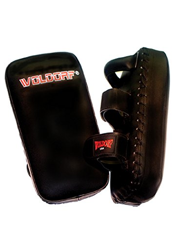 Thai Kick Pads in Leather Black Muay Thai, Kick Pad, for Training, Kicking Strike Shield for Kickboxing Martial Arts Sparring Taekwondo Muay Thai & MMA