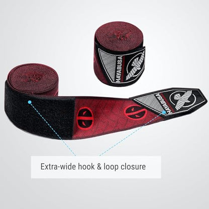 Hayabusa Marvel Hero Elite Mexican Style Boxing Hand Wraps for Men & Women - color: Deadpool