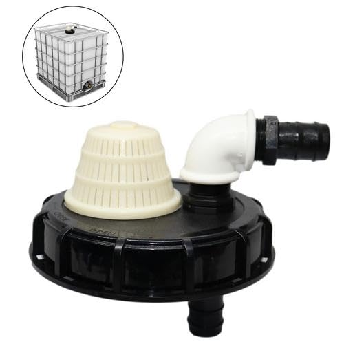 IBC Tote Lid Cap With Garden Hose Adapter - 32mm IBC Lid Filter Cover - IBC Tote Lids Cap IBC Tote Adapter - IBC Tote Hose Adapters IBC Tank Container for Rainwater Tank Rain Tank - Black White