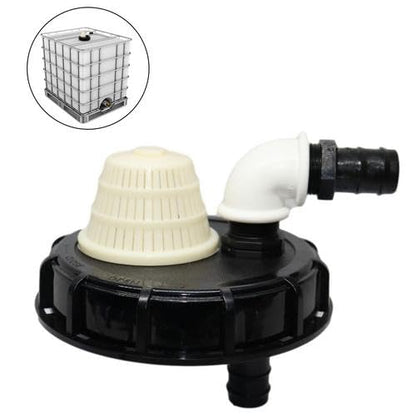 IBC Tote Lid Cap With Garden Hose Adapter - 32mm IBC Lid Filter Cover - IBC Tote Lids Cap IBC Tote Adapter - IBC Tote Hose Adapters IBC Tank Container for Rainwater Tank Rain Tank - Black White