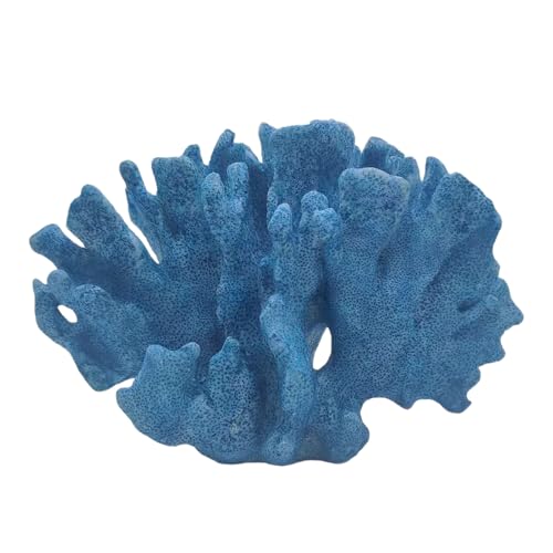 Etlemonde Coastal Beach Coral Reef Statue Home Decor | Perfect for home, desk, bathroom, or shelf. Nautial resin sculpture, great gift for ocean lovers. - color: Blue-d