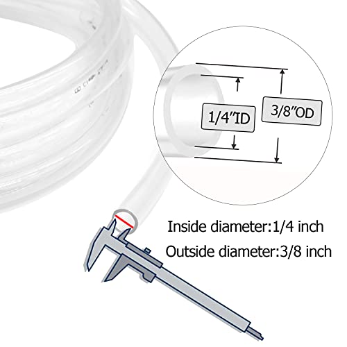 Clear Vinyl Tubing 1/4" ID × 3/8" OD -10 Ft 60PSI | Flexible Lightweight Plastic Tube, Multipurpose Hybrid Reinforced Clear Tubing for Transfer Water Air Oil - size: 1/4’‘, style: 10 feet