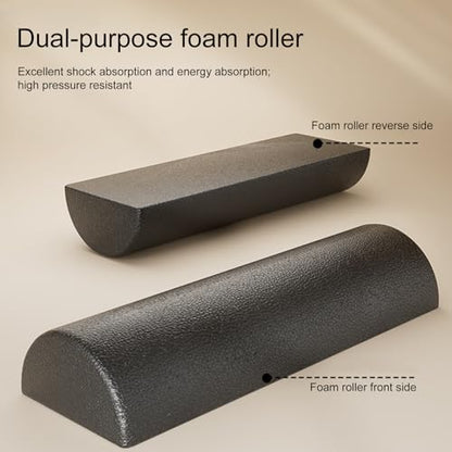 Body Muscle Foam Roller - 30x15x7.5cm High Density Stretching Equipment, Fitness Recovery Half Roller, Durable Workout Tool for Release | Home Studio Yoga Pilates Post Sports Stretching - color: 45cm