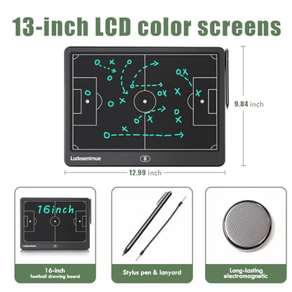Electronic Soccer Coaching Board - 16 inch LCD Soccer Tactics Board | With Stylus Pen, Soccer Coach Gifts, Training Equipment - size: 9"W x 12"H