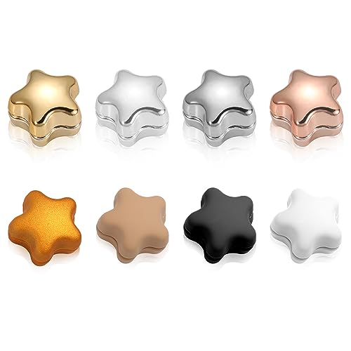 8PCS Hijab Magnetic Pins, Multi-Purpose Strong Magnetic Hijab Pins Scarf Clasp Pinless Brooch for Women Scarves Clothes, Star-shaped