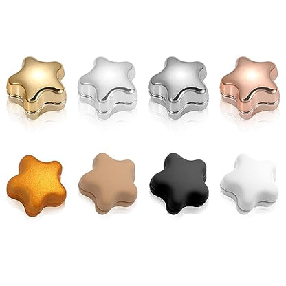 8PCS Hijab Magnetic Pins, Multi-Purpose Strong Magnetic Hijab Pins Scarf Clasp Pinless Brooch for Women Scarves Clothes, Star-shaped