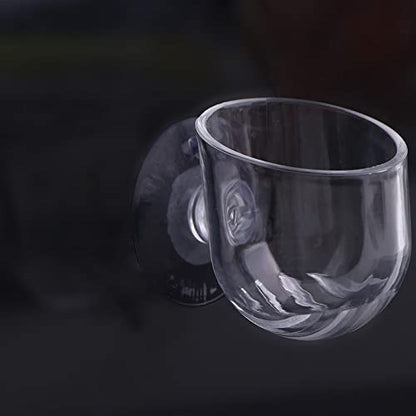 Leadigol 4Pcs Mini Aquatic Planting Pot,1.97 x 1.17 inch,Acrylic Water Plant Cups with Suction Holder,Aquarium Decor Aquatic Cup,for Aquarium Plant Decoration