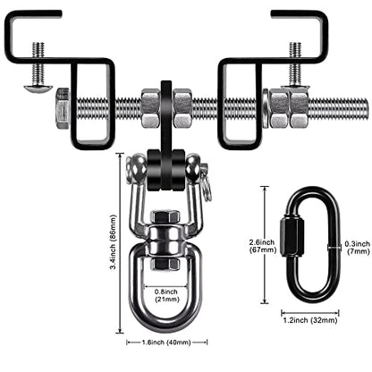 Punching Bag Hanger for I Beam 880 LBs Capacity Heavy Bag Mount Width Adjustable Boxing Bag Holder & Steel Beam Clamp for Beam - color: Hanger & Carabiner & 360°Swivel(1 Pack)