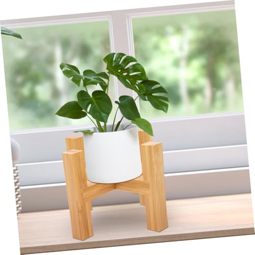 1Set Wooden Flowerpot Stand with Non Slip Mats Legged Indoor Plant Holder for Home Decor Craft Adornment Fish Tank Support Smooth Surface Durable Material