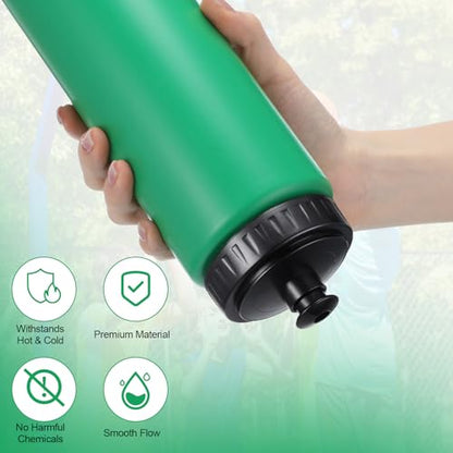 LemonRoad 12 Pack Squeeze Water Bottles Reusable 20 oz Plastic Sports Water Bottle with Pull Top Lid, Bike Cycling Gym Sport, Dishwasher Safe(Green) - color: Green
