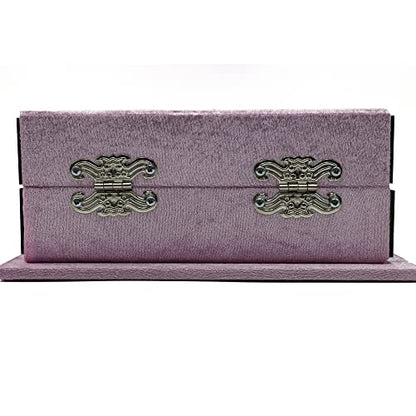 Modefa Islamic Turkish Holy Quran in Arabic with Keepsake Velvet Gift Case & Prayer Beads (Pink/Black) - color: Pink/Black