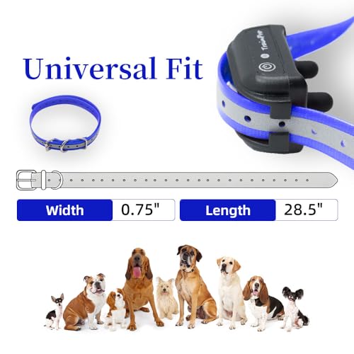 Waterproof TPU Replacement Strap for Dog Training Collar, 27.5 in - color: Blue Reflect