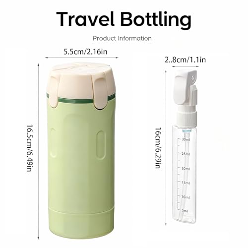 4 in 1 Travel Dispenser Bottle,4 Pack 30ML Travel Bottles for Toiletries, Leak Proof Travel Size Containers (Light Green, OneSize) - color: Light Green