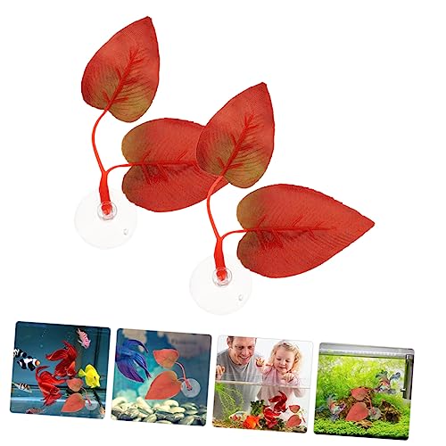 Yardwe 2pcs Betta Leaf Pad Hammock for Fish Tank Comfortable Resting Place and Aquarium Decoration Cup Design for Betta Spawning and Habitat