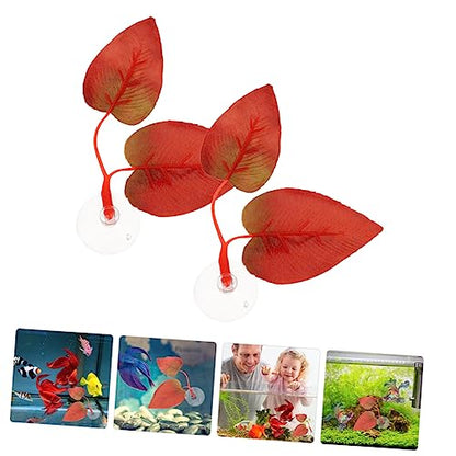 Yardwe 2pcs Betta Leaf Pad Hammock for Fish Tank Comfortable Resting Place and Aquarium Decoration Cup Design for Betta Spawning and Habitat