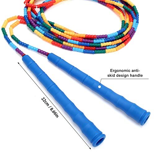 Coolrunner 16 FT Long Jump Rope(2 PACK), Double Dutch Jump Ropes, Soft Beaded Skipping for Kids Adults, Plastic Segmented Long Enough for 4-5 Jumpers - color: Blue2