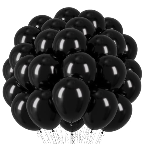 Voircoloria Black Balloons, 66pack 12inch Black Latex Party Balloons for Graduation, Wedding, Birthday, New Year, Baby Shower, Anniversary, Holiday Party Decorations - color: 04 Black, size: 12 inch - 66pcs