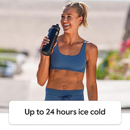 Takeya 24 oz Actives Stainless Steel Water Bottle with Straw Lid – Leakproof, Double-Wall Insulated, Keeps Drinks Cold 24 hrs/Hot 12 hrs, BPA-Free, Powder-Coated, Gym & Travel, Lilac - color: Lilac, size: 24 Ounces