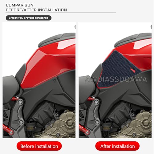Motorcycle Accessories Side Fuel Tank Pad for Ducati Multistrada V4 S V4S RS 2021-2025 Tank Pads Protector Stickers Decal Gas Knee Grip Traction Pad PVC Rubber Black