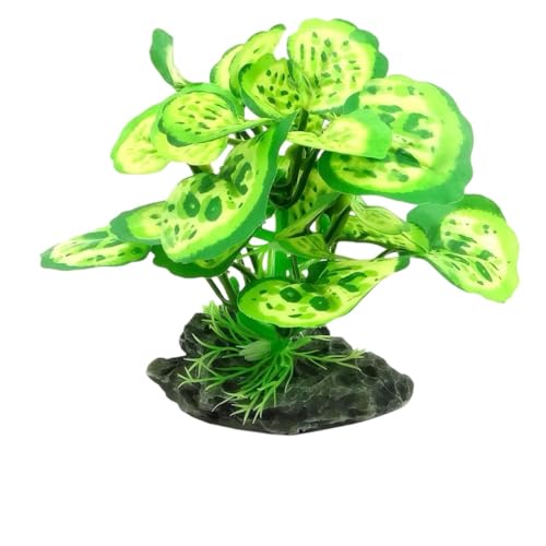 JGbaby Artificial Aquarium Plants,Fish Tank Decorations Betta Leaf Hammock 4in Realistic Silk & Plastic Plants, Hideout Decor for Betta. Goldfish,Reptiles,Small Tanks (Green Type-H) - color: Green Type-h, size: 4 inches