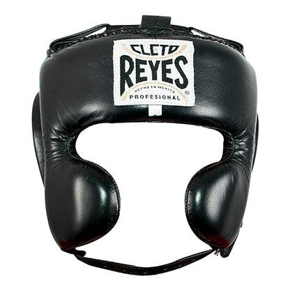 CLETO REYES Boxing Headgear with Cheek Protection for Men and Women, Protective Head Guard Face Saver, Sparring Fighting - color: BLACK, size: Large