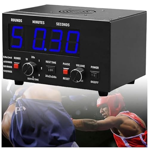 Classic Boxing Interval Timer, Professional Boxing Timer with Buzzer - 1-12 Challenge Round Timer, 30S-10min Workout & 0/30/60S Rest Time for Home Gym,Blue - color: Blue