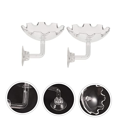 VOSAREA 2pcs Shrimp Feeding Basin Acrylic Aquarium Feeder with Cup for Healthy Shrimp Growth Transparent Fish Tank Accessory