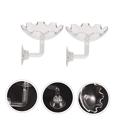 VOSAREA 2pcs Shrimp Feeding Basin Acrylic Aquarium Feeder with Cup for Healthy Shrimp Growth Transparent Fish Tank Accessory