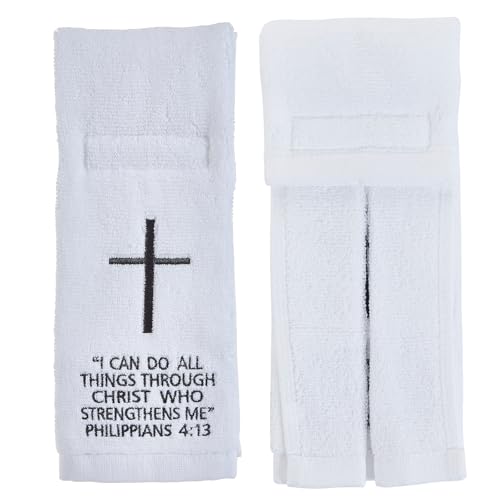 lotoo White Football Towel, Cotton Sports Quarterback QB Towels with Hook Loop Closure for Men, Youth, Boys, Adults - color: Philippians 4:13
