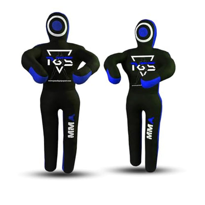 MMA Grappling Dummy Brazilian JIU Jitsu BJJ Punching Bag for Self Defense Wrestling Judo Karate Boxing Throwing Submission Standing Position - UNFILLED - color: Black Blue, size: 6FT / 70"