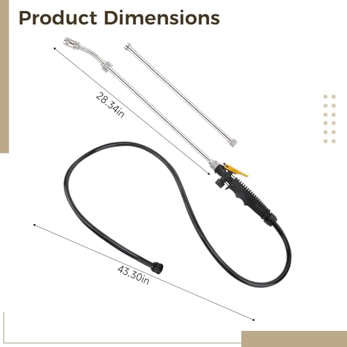 Adjustable Electric Sprayer Wand With Stainless Steel Extension And 3.6 Ft Hose For Various Backpack Sprayers