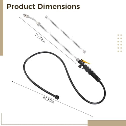 Adjustable Electric Sprayer Wand With Stainless Steel Extension And 3.6 Ft Hose For Various Backpack Sprayers
