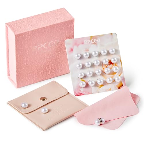 20 Pairs Magnetic Pearl Veil Weights, Double-Sided Invisible Veil and Dress Weights for Bridal Wedding, Strong Hold No-Sew Skirt Hem Magnets with Non-Damaging Electroplated Base for Brides
